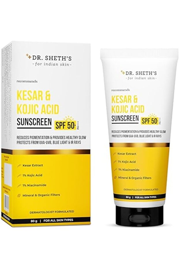 SHETH'S KESAR & KOJIC ACID SUNSCREEN - 80 GM