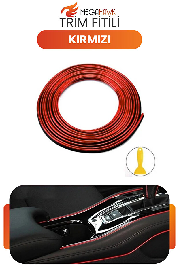 Trim Fitili Red Car Interior Decorative Strip Decoration between Door and Glove Box
