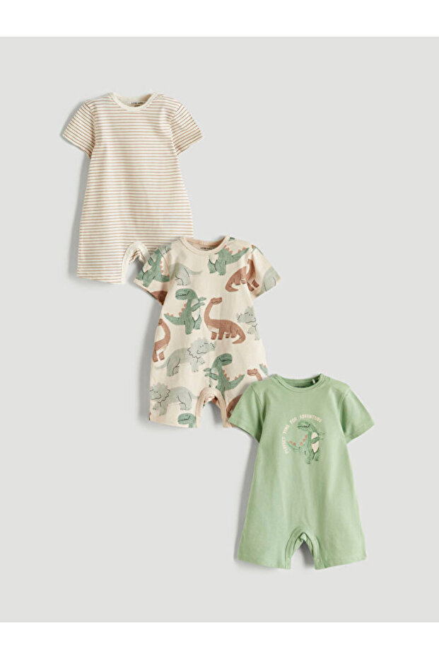 Esvab • Modern & Distinctive Embroidered Baby Boy Rompers 3-Piece Set