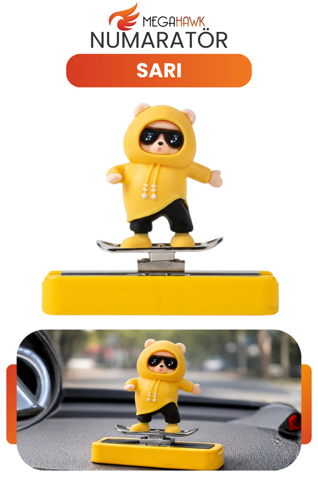In-Car Number Display with Yellow Panda Figure, Hidden Parking Phone Number