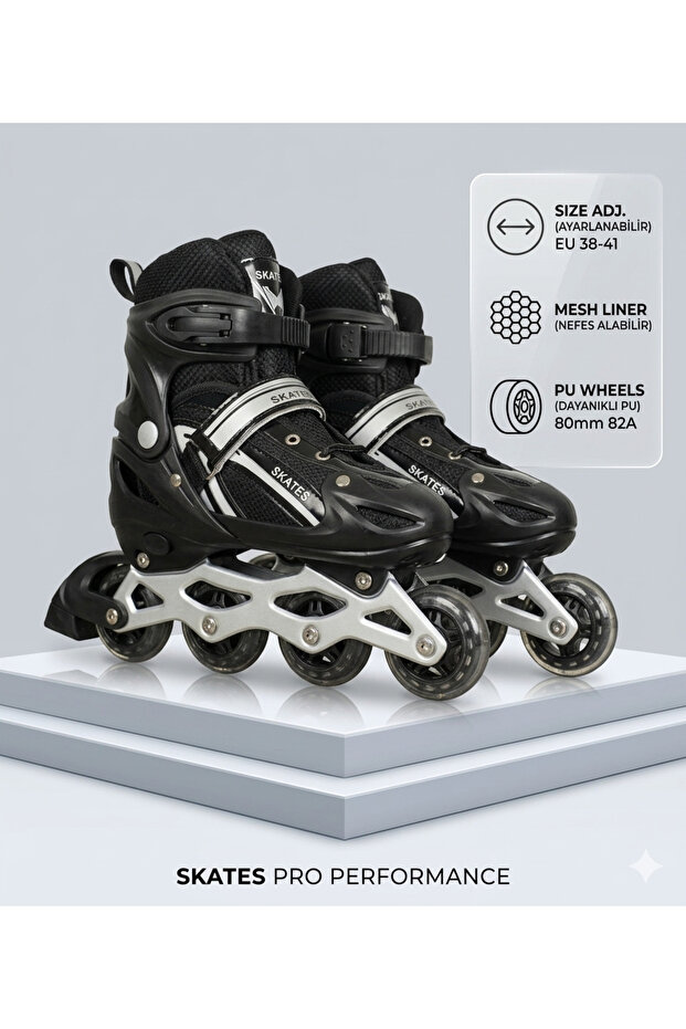 2-in-1 Practice Skates - Adjustable Size & Stable Ride