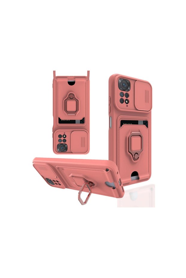 Xiaomi Redmi Note 11 Pro Case Zuma Silicone with Business Card Ring - Pink