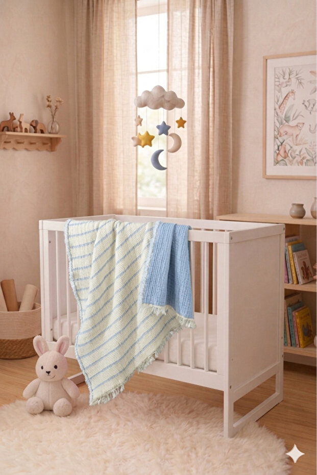 4-Layer Double-Sided Muslin Baby Blanket, 100% Cotton Multi-Purpose Baby Blanket