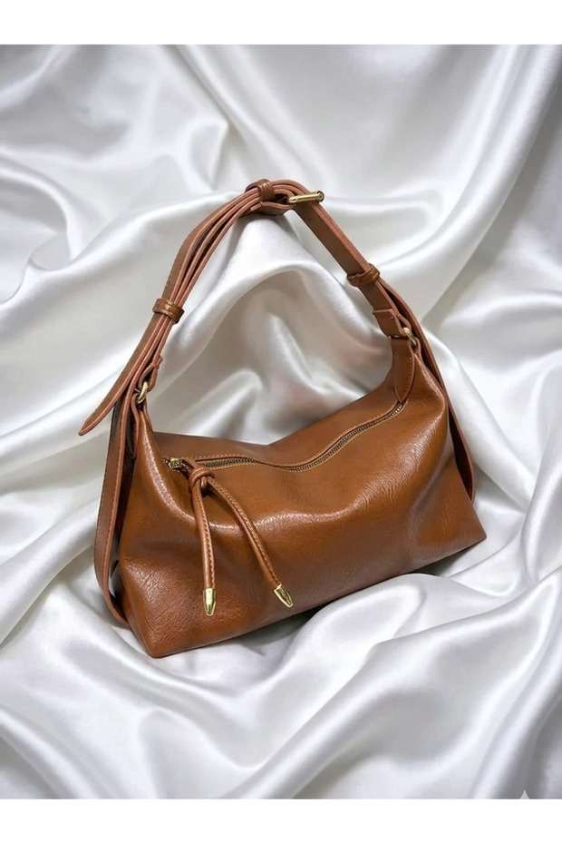 Very Stylish New Style Model Belt Detailed Medium Size Hand and Shoulder Bag Width 30 cm Length 17 cm