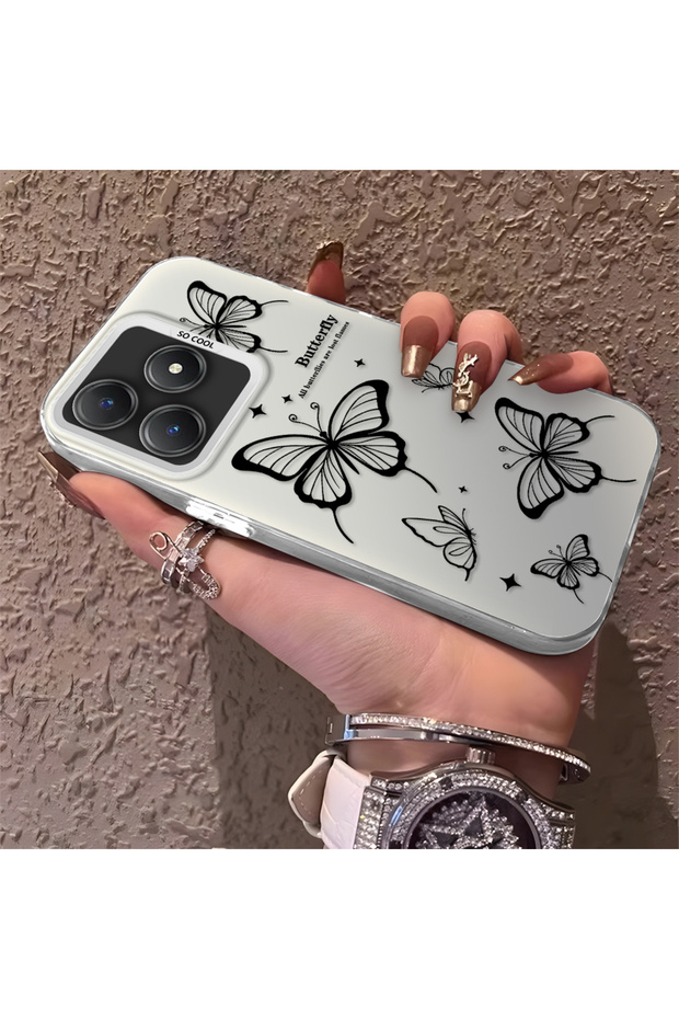 Realme Note 60 Compatible Evil Eye Butterfly Patterned, Full Coverage Protection, Stylish Case
