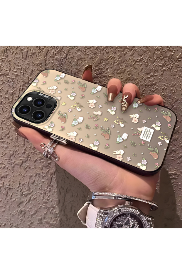 حافظة زهور بسيطة متوافقة مع هاتف iPhone 15 Pro، مصنوعة من السيليكون المقاوم للسقوط، أنيقة ومتينة