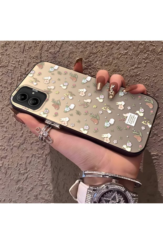 Samsung Galaxy A05 Compatible Plain Floral Case, Drop-Resistant Silicone, Stylish and Durable