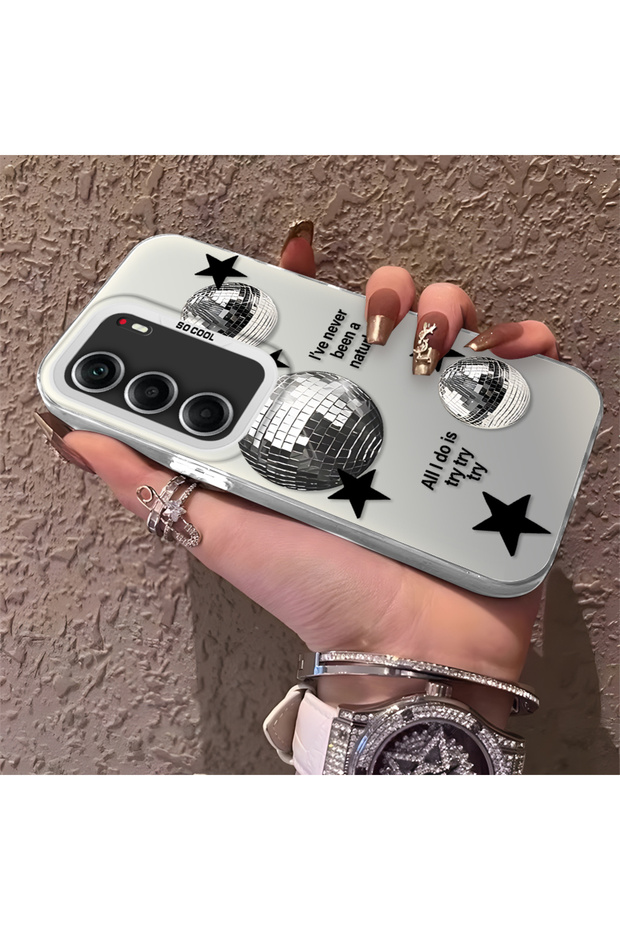 Minimalist Black Star Case Compatible with Tecno Camon 40, Durable Protective Case for Daily Use
