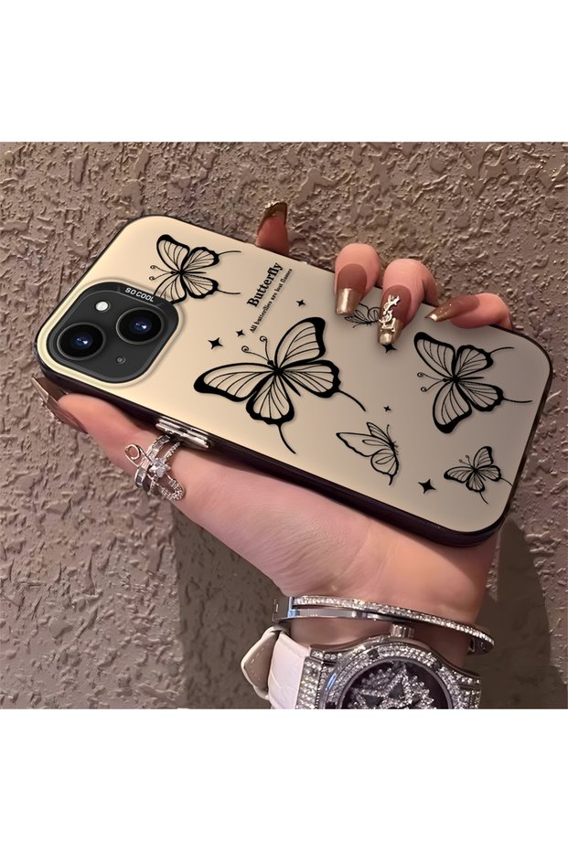 حافظة أنيقة متوافقة مع هاتف iPhone 13 Mini بنمط فراشة ساحرة، حماية كاملة، تصميم أنيق.