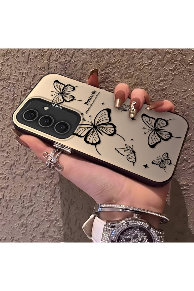 Samsung Galaxy S25 Plus Compatible, Evil Eye Butterfly Patterned, Full Coverage Protection, Stylish Case