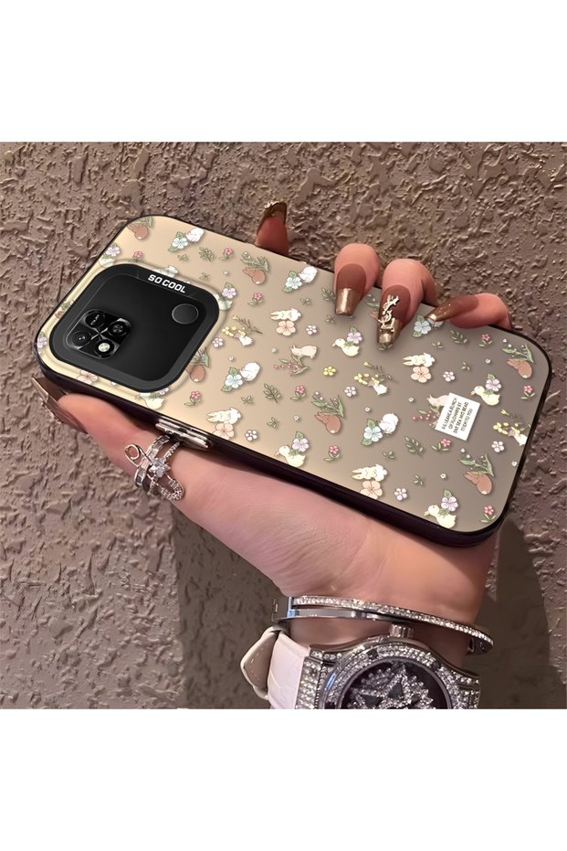 Redmi 9C/10A Compatible Plain Floral Case, Drop-Resistant Silicone, Stylish and Durable