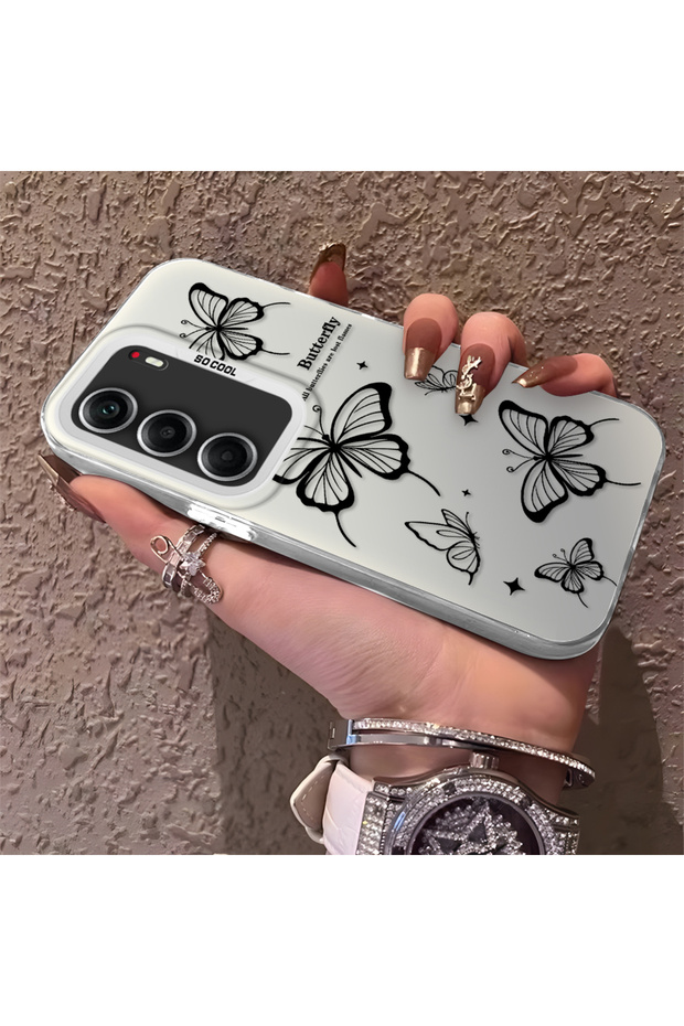 Tecno Camon 40 Compatible Evil Eye Butterfly Patterned, Full Coverage Protection, Stylish Case