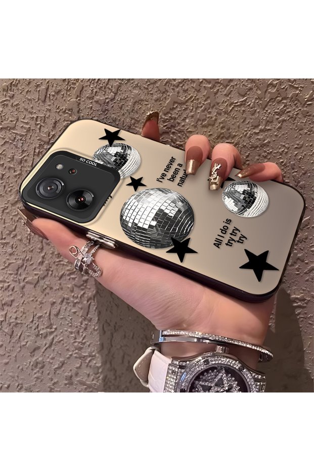 Mi 13T/Mi 13t Pro Compatible Minimalist Black Star Case, Durable Protective Case for Daily Use