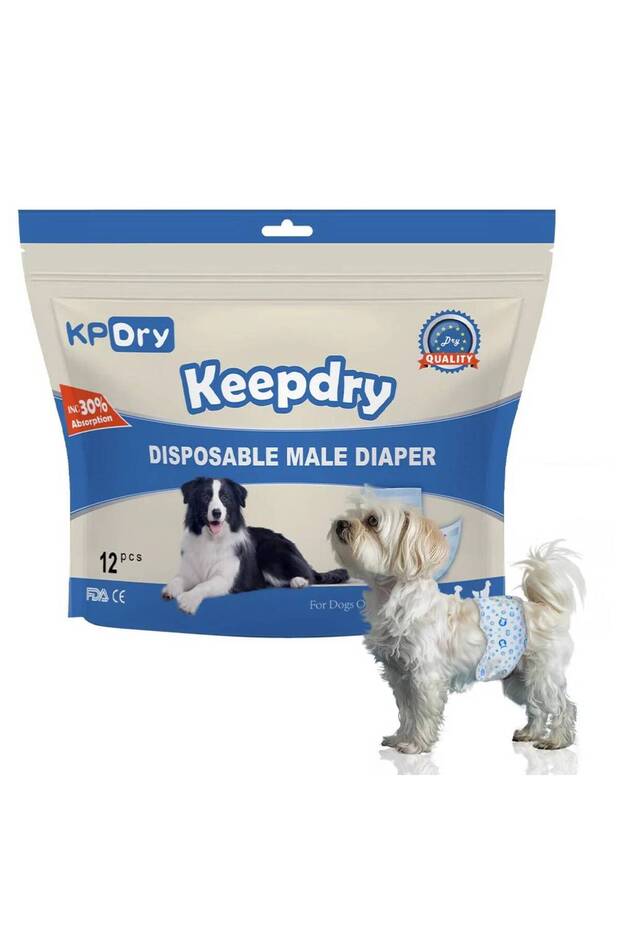 Keep dry Disposable Male Dog Diapers (Pack of 12) / Large