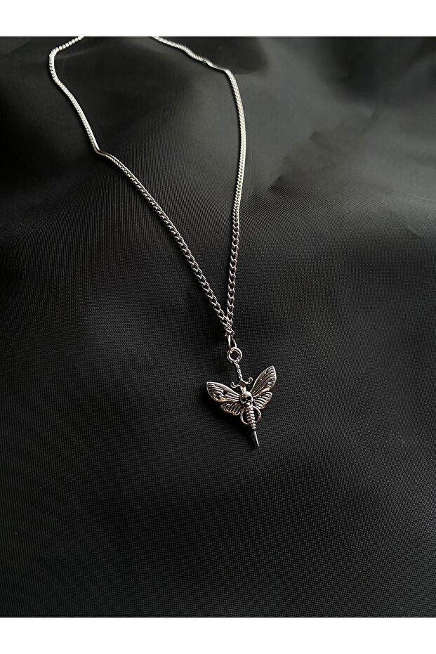 Gothic punk skull minimal chain necklace