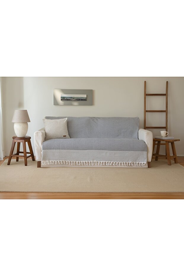 Hasiri Desen Koyugri (Anthracite) Color 180*215 cm Sofa Cover