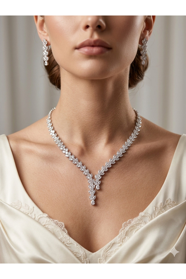 Novl Model Zircon Stone Elegance Set Bridal Wedding Jewelry Set