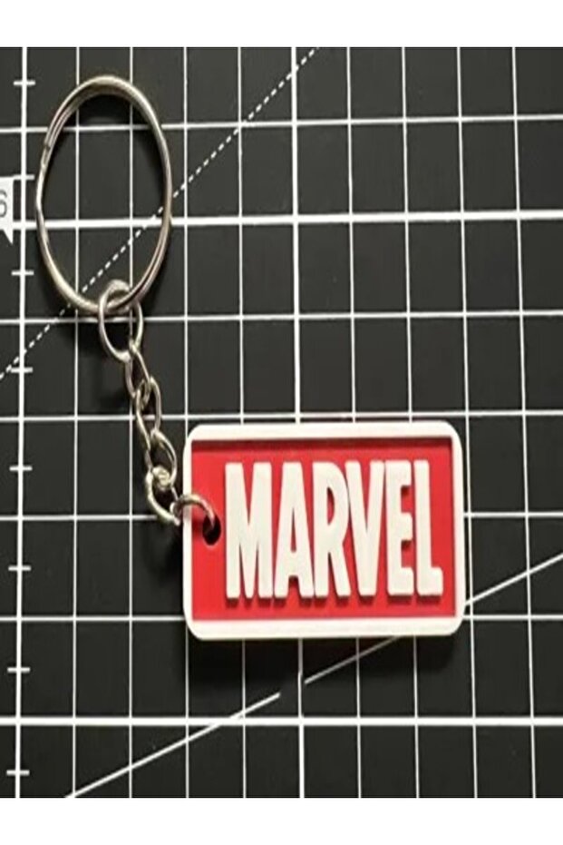 3D Printed Marvel Logo Keychain - Bag and Key Decoration (Red-White)
