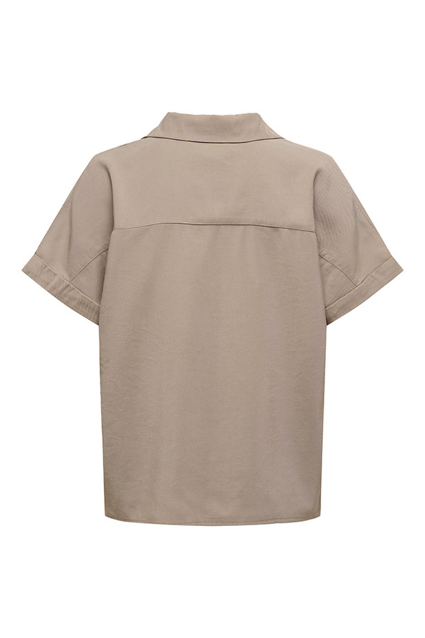 ONLARIS LIFE CAP SLEEVE SHIRT WVN CC Kadın Gri Bluz - 15364279 - 3