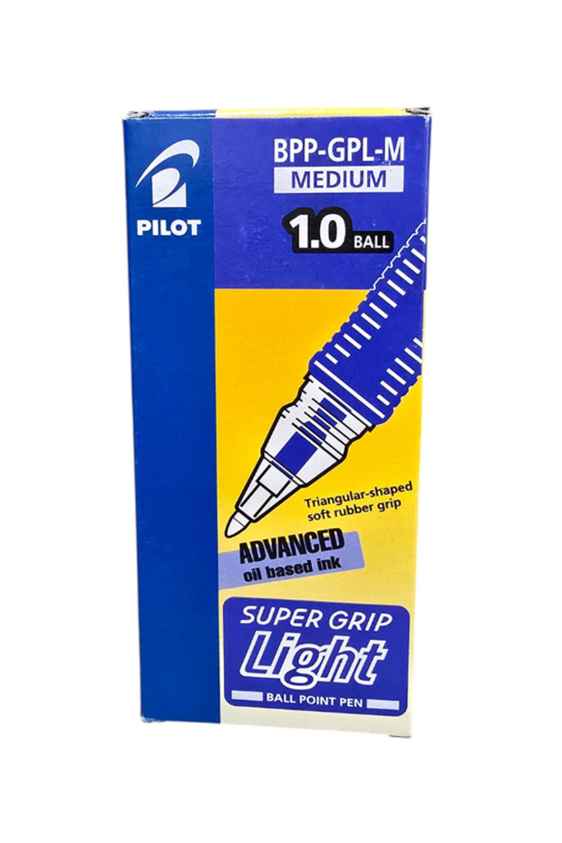 BPP-GPL-M Super Grip Ball Pen Blue 1.0mm Medium Tip Pack of 12 Refillable