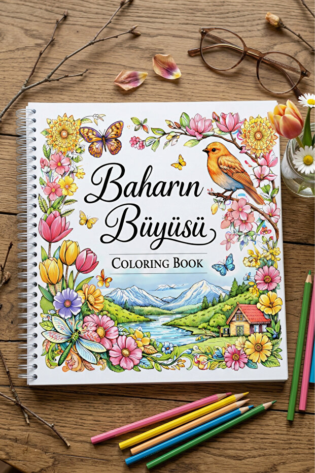 Z&R CRAFT Baharın Büyüsü Coloring Book/Boyama Kitabı/ Yetişkinler İçin /Rahatlatıcı Keyifli Boyama Sayfaları