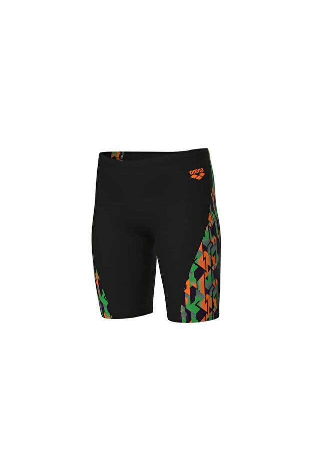 B PRINT SWIM JAMMER أسود-برتقالي متعدد الألوان