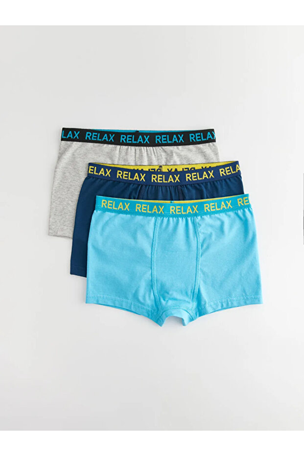 Lcw Kids Grey Printed Boys' Boxers 3Pcs
