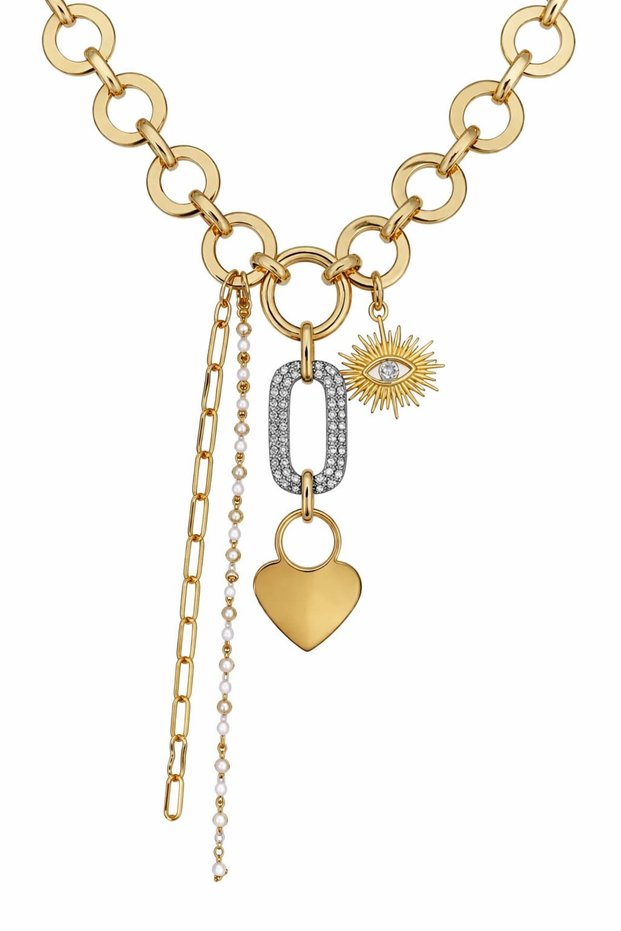 Special Series Heart-Eye Mix Charm Necklace