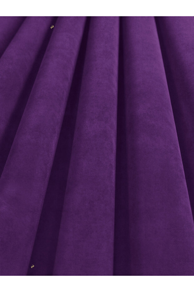 1/2 Dense Pleated Amethyst Velvet Textured Background Curtain | Ironing Is Not Necessary. | Best Sellers