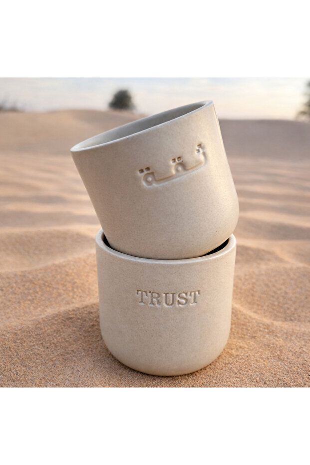 - UAE Trust Engrave Single Ceramic Cup- Large - Desert Color