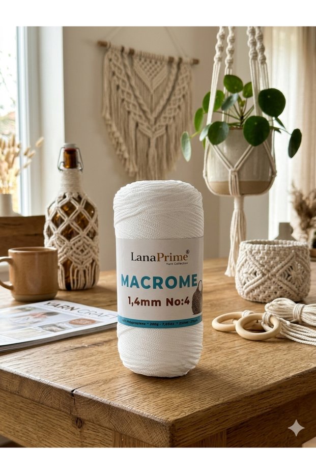 Macrame Knitting Cord (1.4mm) 230m. Bag Rope 200 Gr Polypropylene Color No:21