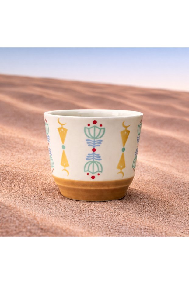 Ruh Ceramic Cup – Colorful Arabic Print – Single | Handcrafted Tea & Coffee Drinkware | Luxury Gifts Dubai