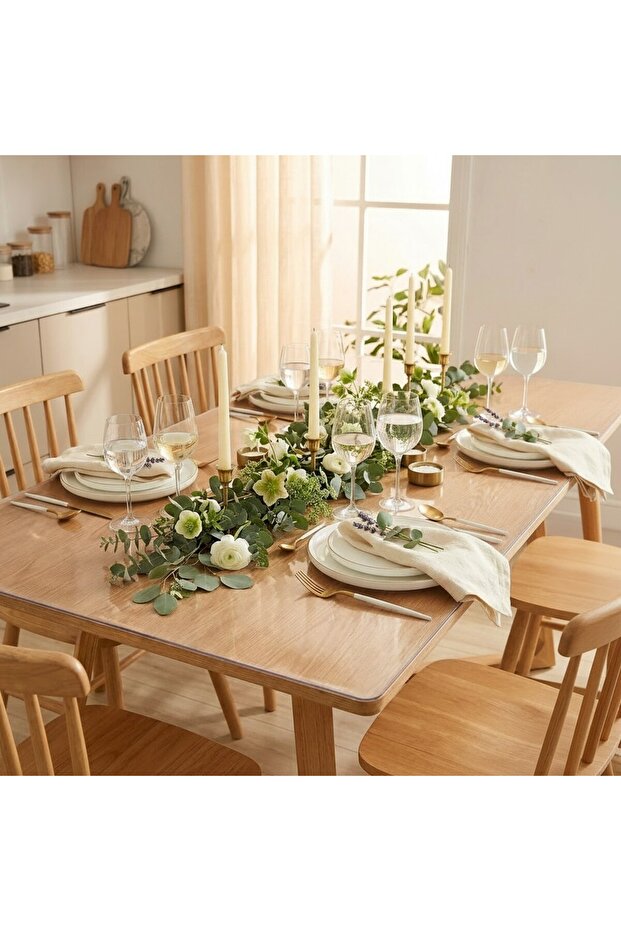 Pvc Transparent Thick 1.4 mm Tablecloth Non-Slip Base, All Sizes 1400 Micron