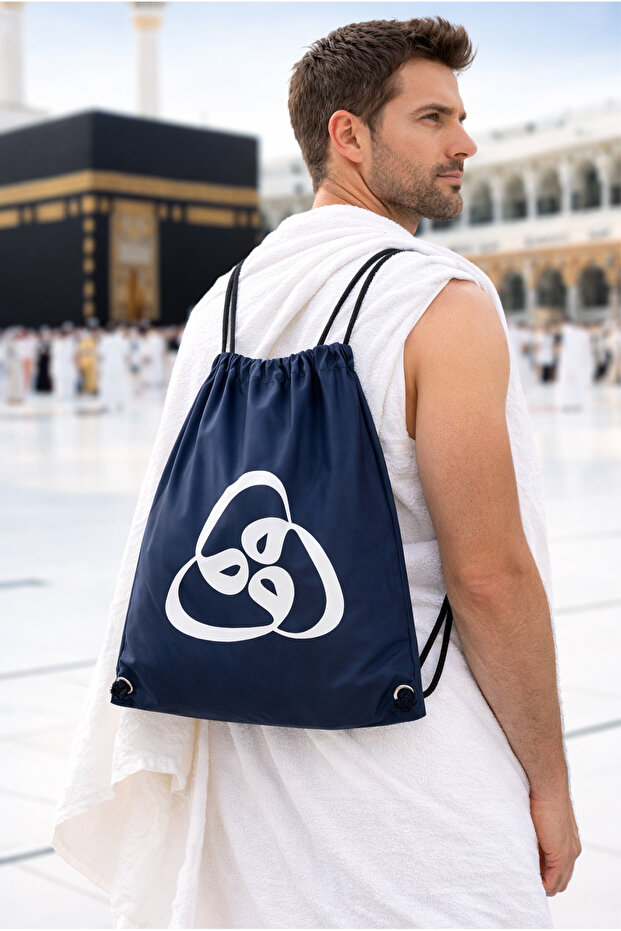 Three Vavli Hajj Umrah Slipper Bag, Water Resistant, Drawstring Adjustable Bag Backpack - Lacive