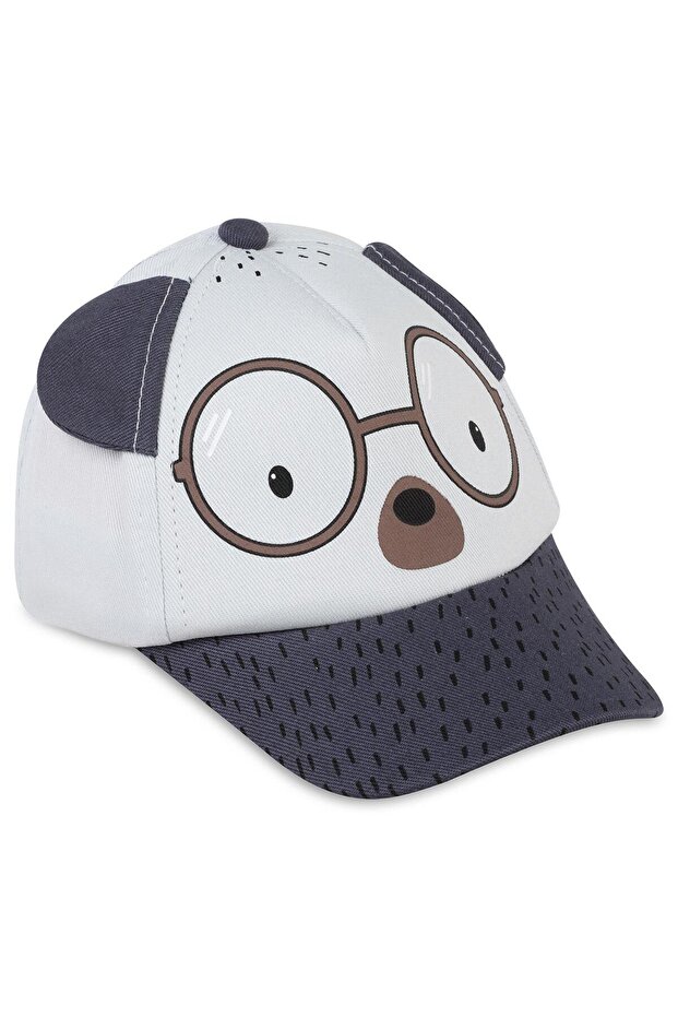 Ear Glasses Printed 6-18 Months Baby Boy Cap Hat - Gray
