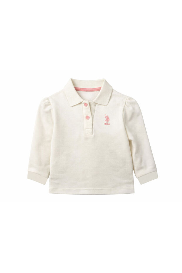 Baby Girl Polo Collar Embroidered Summer Regular Fit Purple T-Shirt Usb3051-B-V6