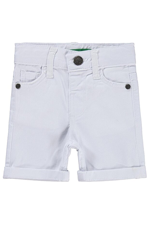 Gabardin 6-24 Months Shorts - White