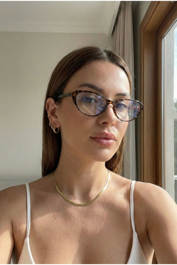 نظارات نسائية زرقاء اللون للحماية من الضوء، إطار على شكل عين القطة للوجوه الصغيرة 51 EKARTMAN