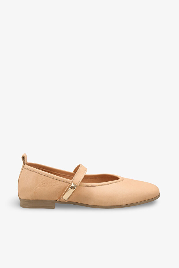 Meise Women's Genuine Leather Ballerinas - Nude