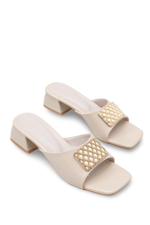 Vesper Mina Women's Heeled Slippers 0012204 Beige Rustic
