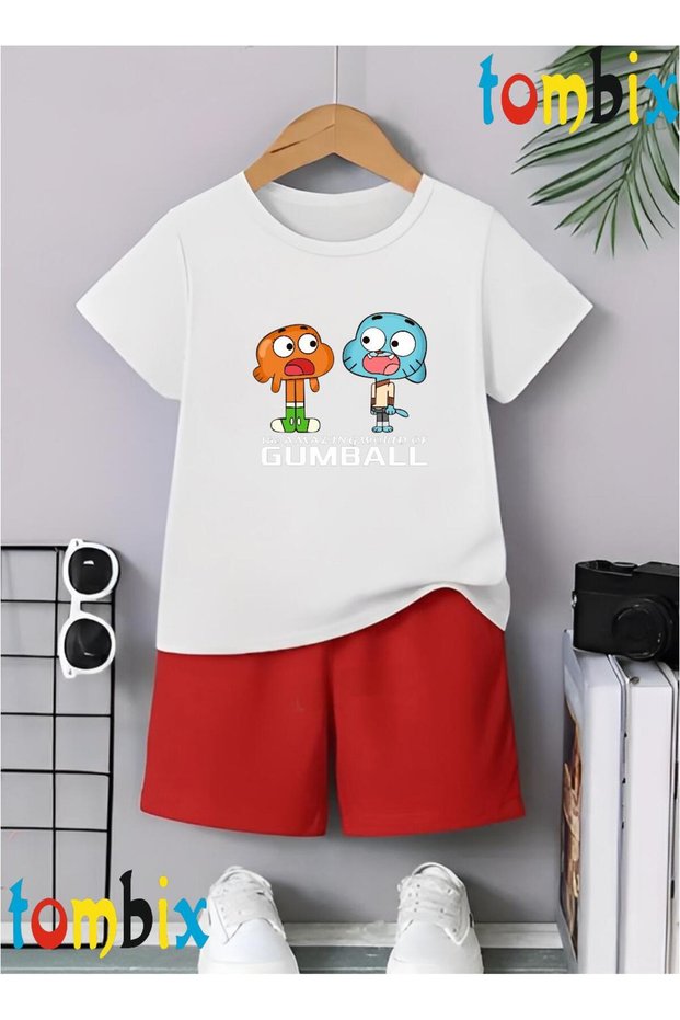 Eskigummbal Printed T-Shirt Shorts Summer Children's Set