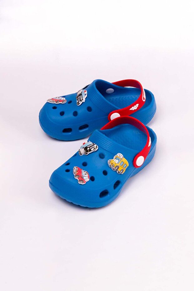 Non-Slip Sole Blue Slippers Size 27-32