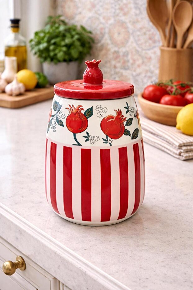 Narlı Porcelain Jar-2.5 Liter Tkebt Red