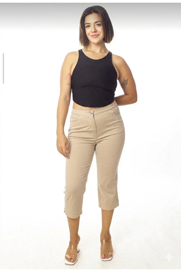 Women's Plus Size Canvas Capri