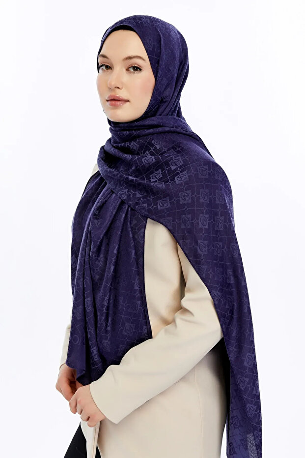 Wool-Modal Monogram Shawl