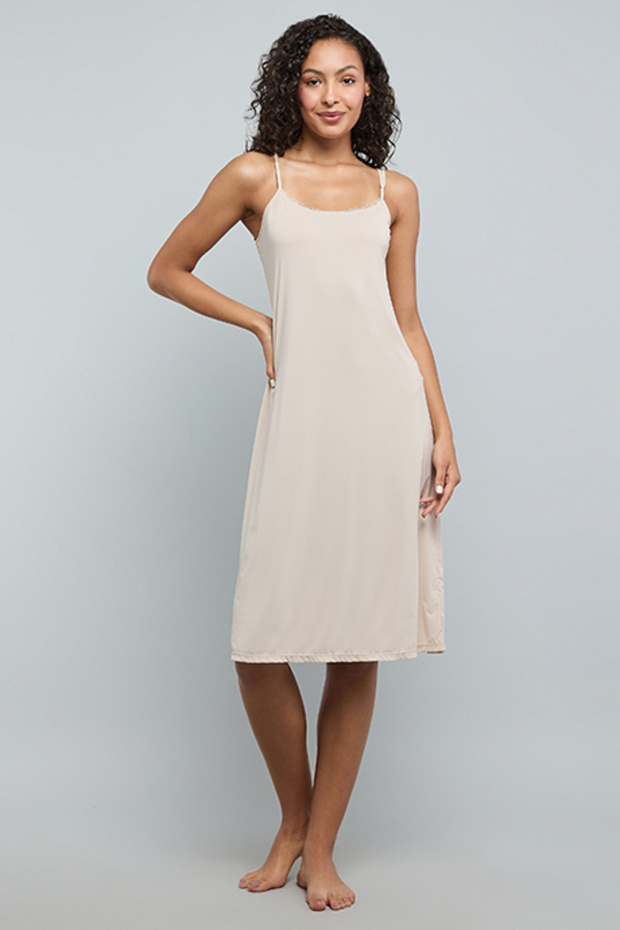 Solid Night Slip Dress - 4