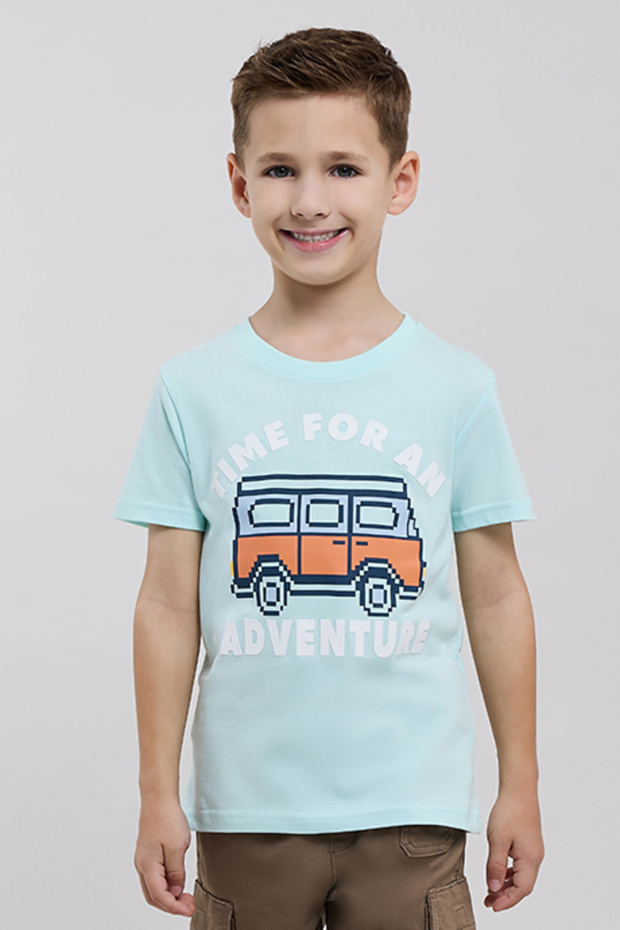 Printed T-Shirt with Crew Neck and Short Sleeves
