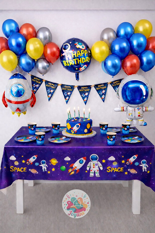 Space Themed Birthday Set 59 Pieces Astronaut Party Decorations Balloon Streamer Set