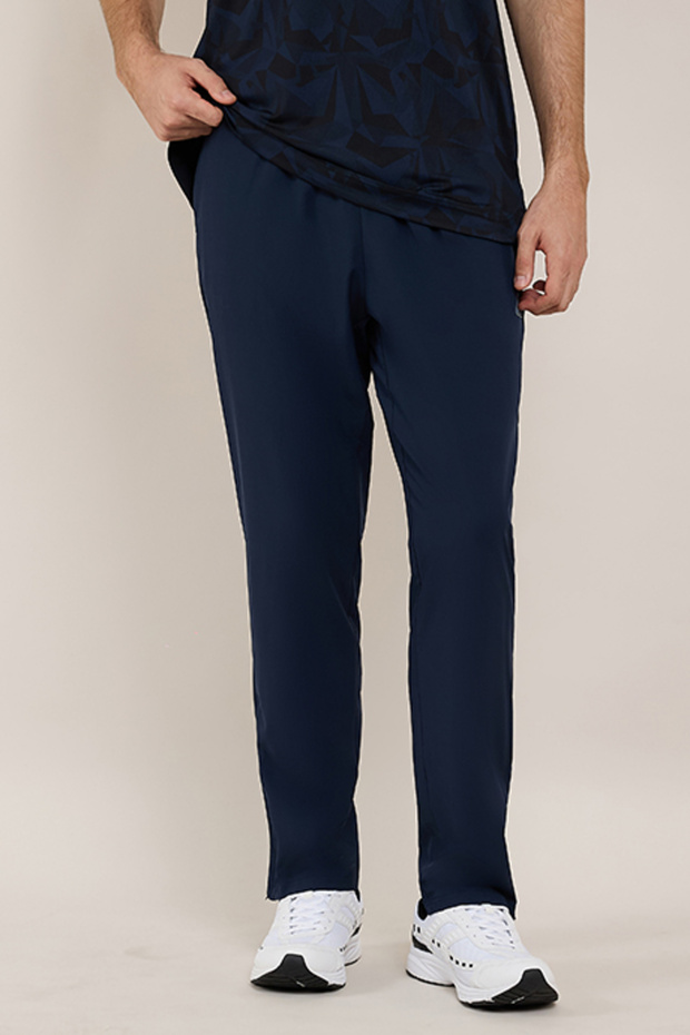 Solid Trackpants with Elastic Waist - 1