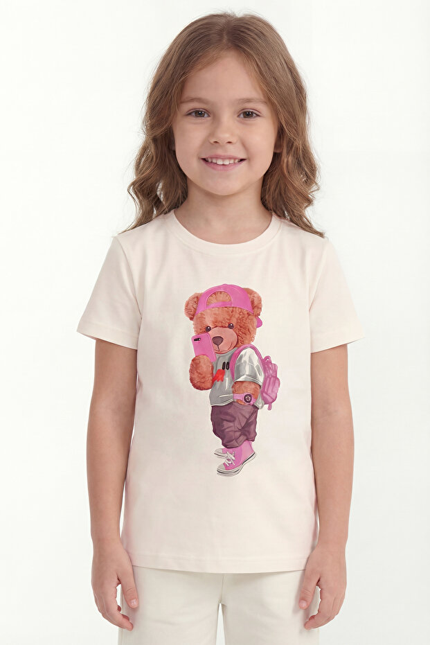 Girl's T-Shirt Short Sleeve Printed B1